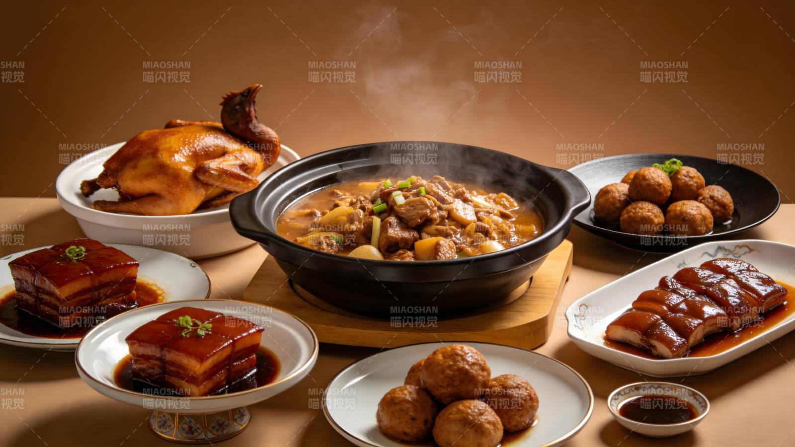 美味中式佳肴盛宴图片