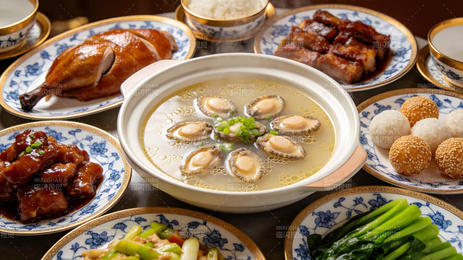 美味中式佳肴盛宴图片