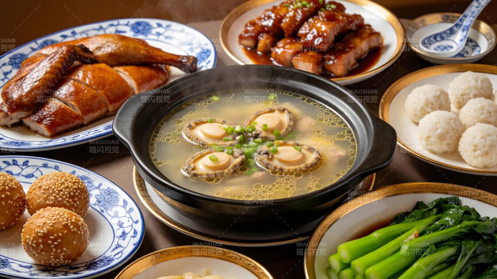 美味中式佳肴拼盘图片