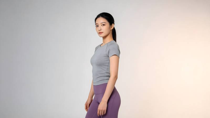 优雅女性侧身照图片