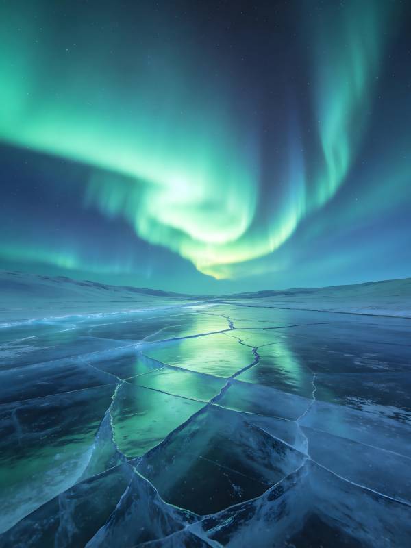 极光映冰原图片