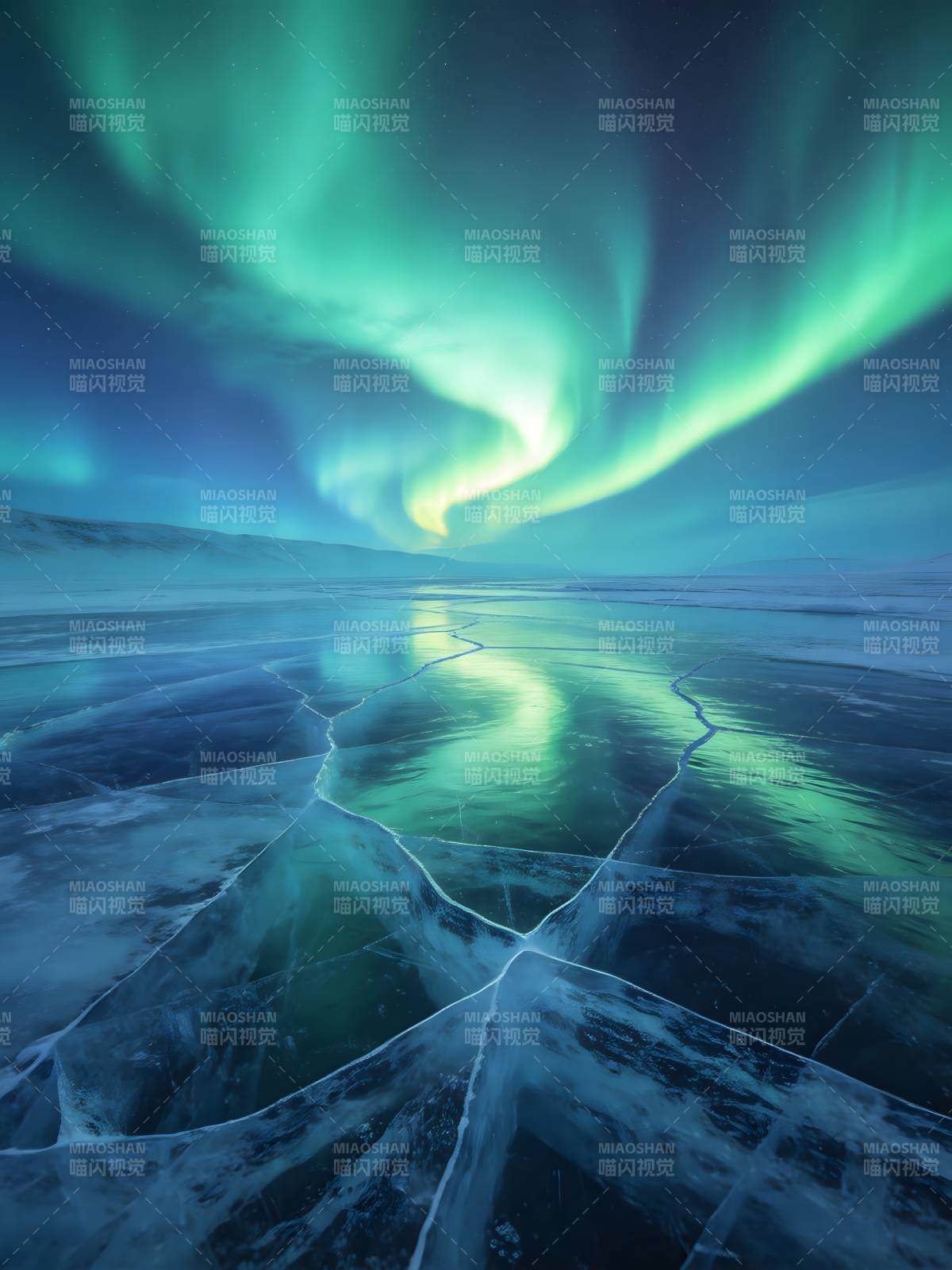 极光映冰原图片