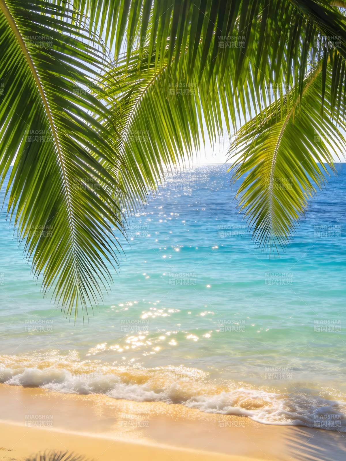 椰影碧海金沙图片