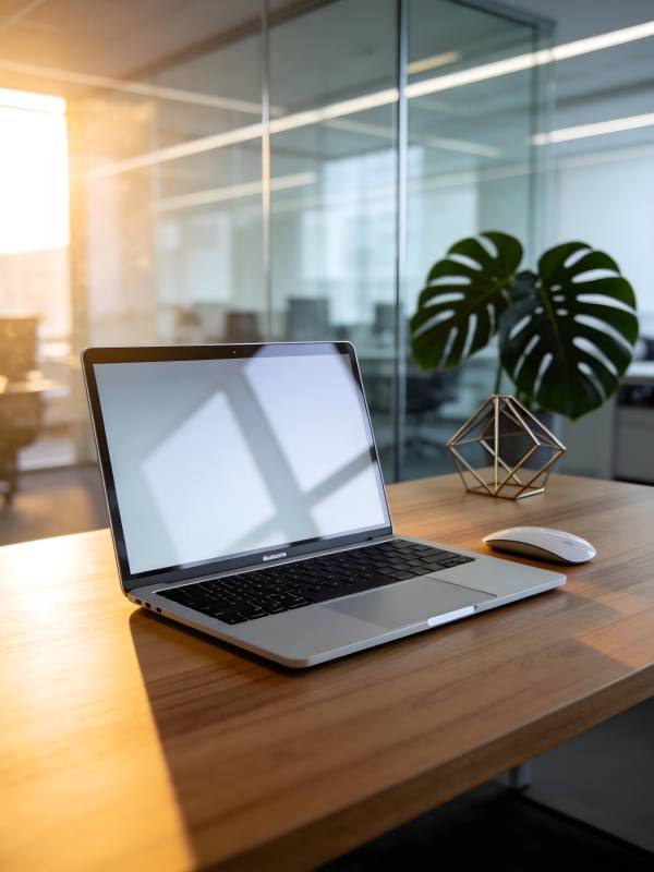 现代办公桌面一角图片