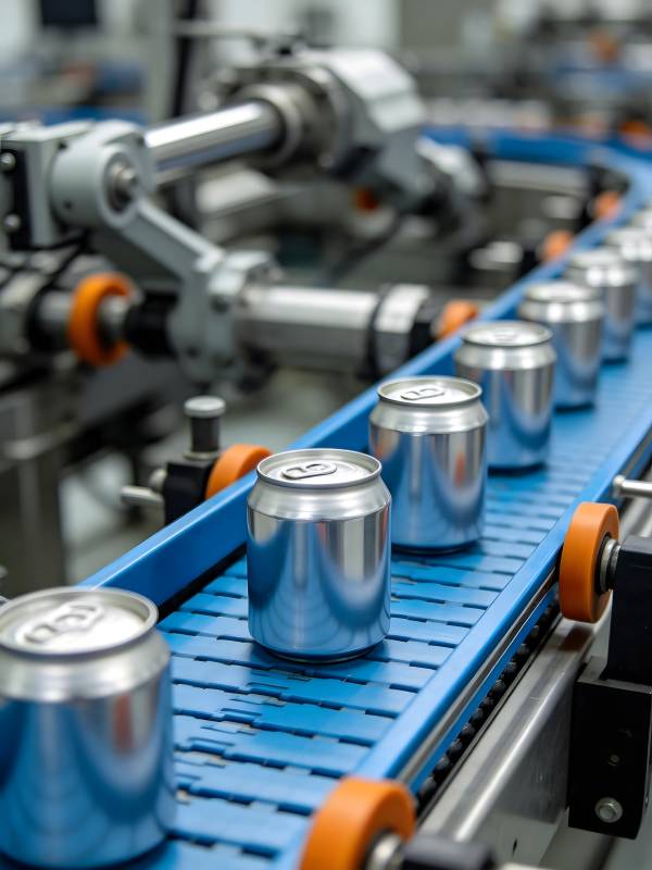 自动化生产线上的铝罐图片