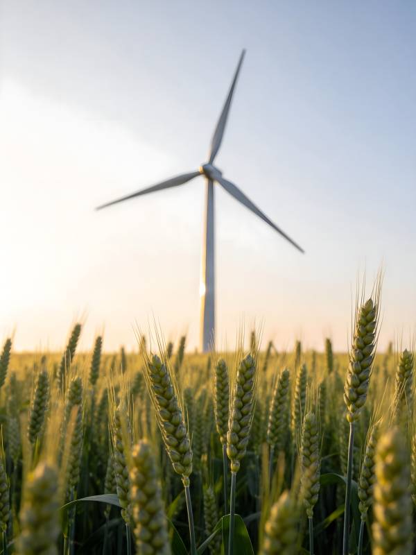 风车与麦田图片