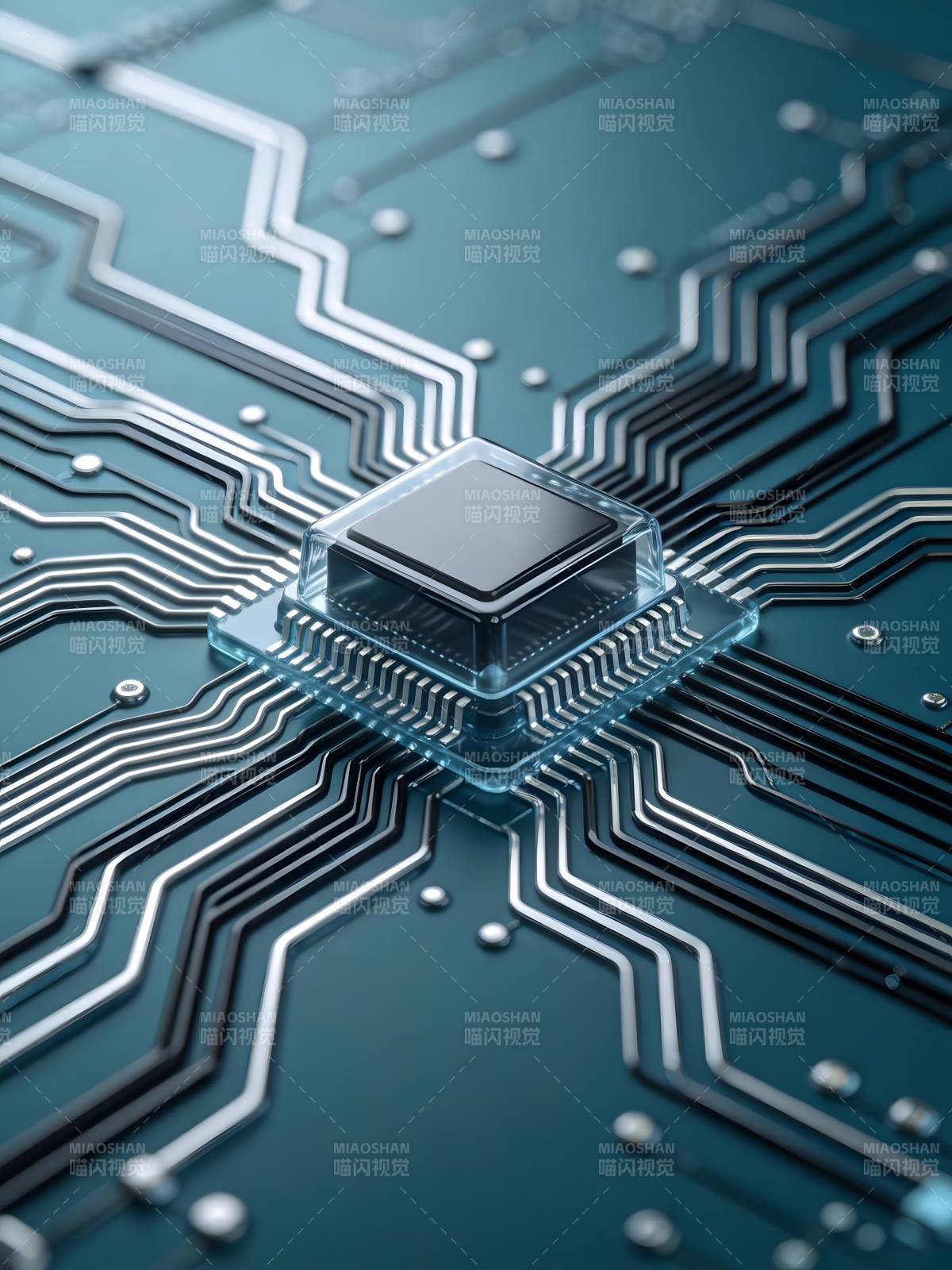 芯片电路特写图片