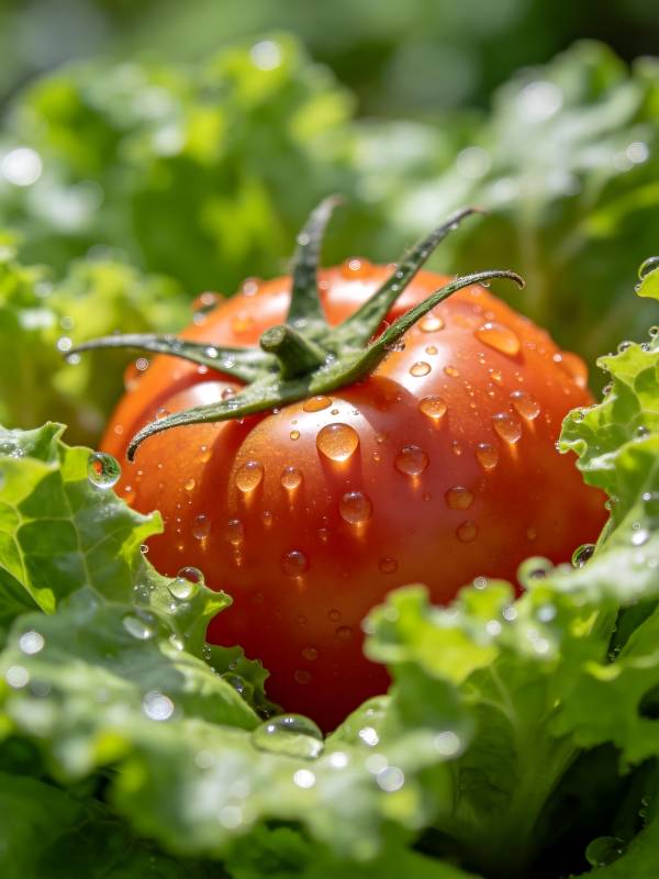露珠红番茄图片