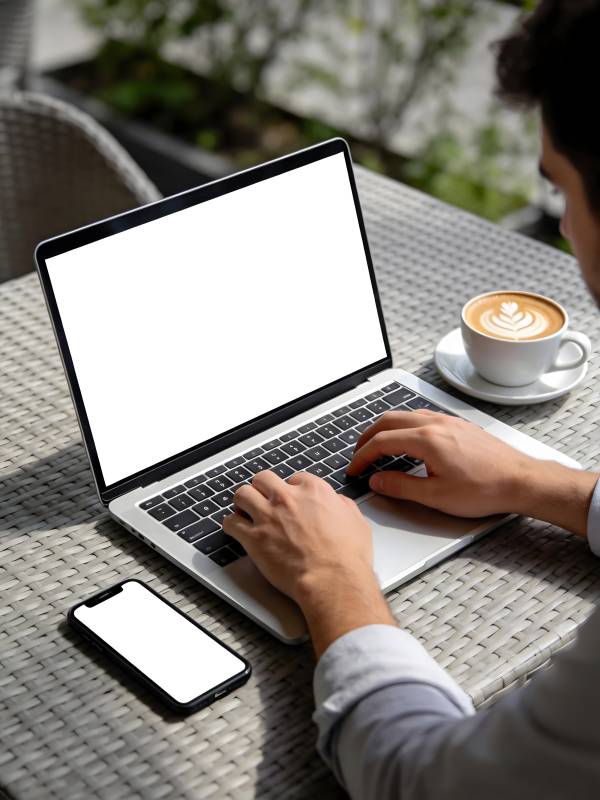 户外办公 咖啡相伴图片