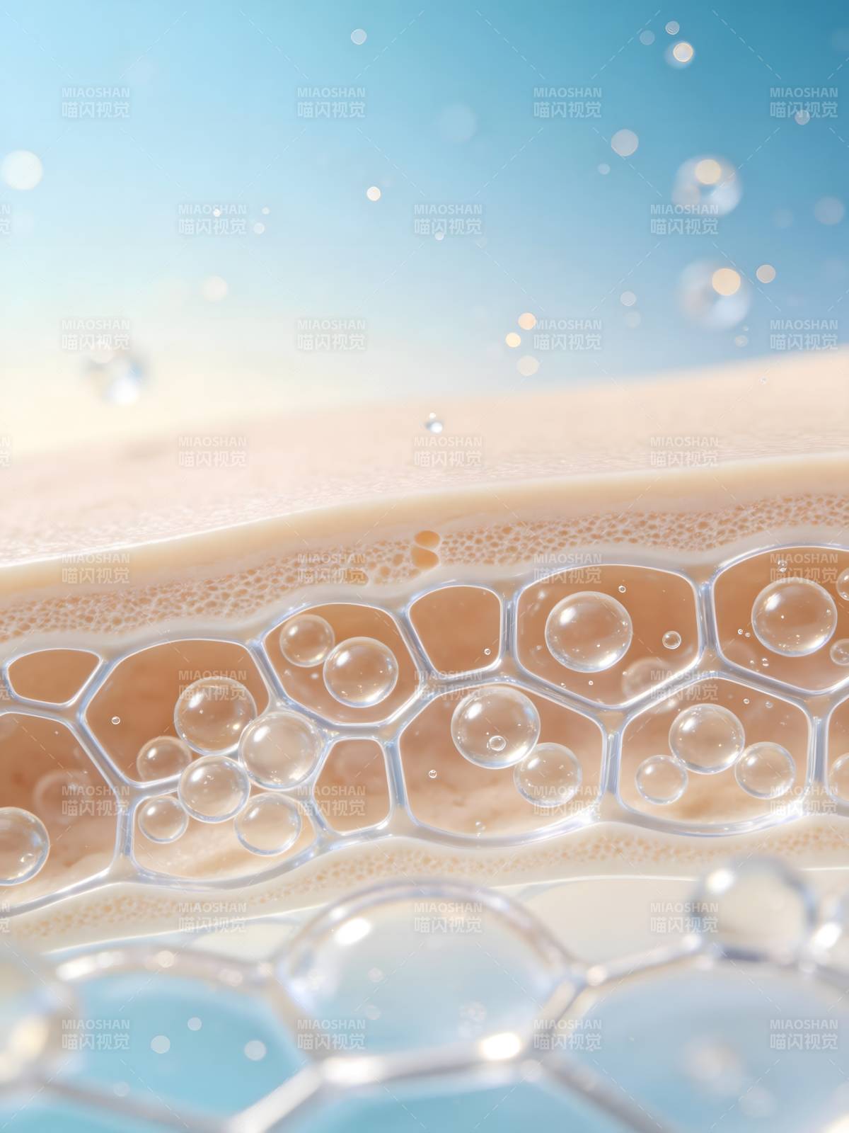 蜂巢水泡特写图片