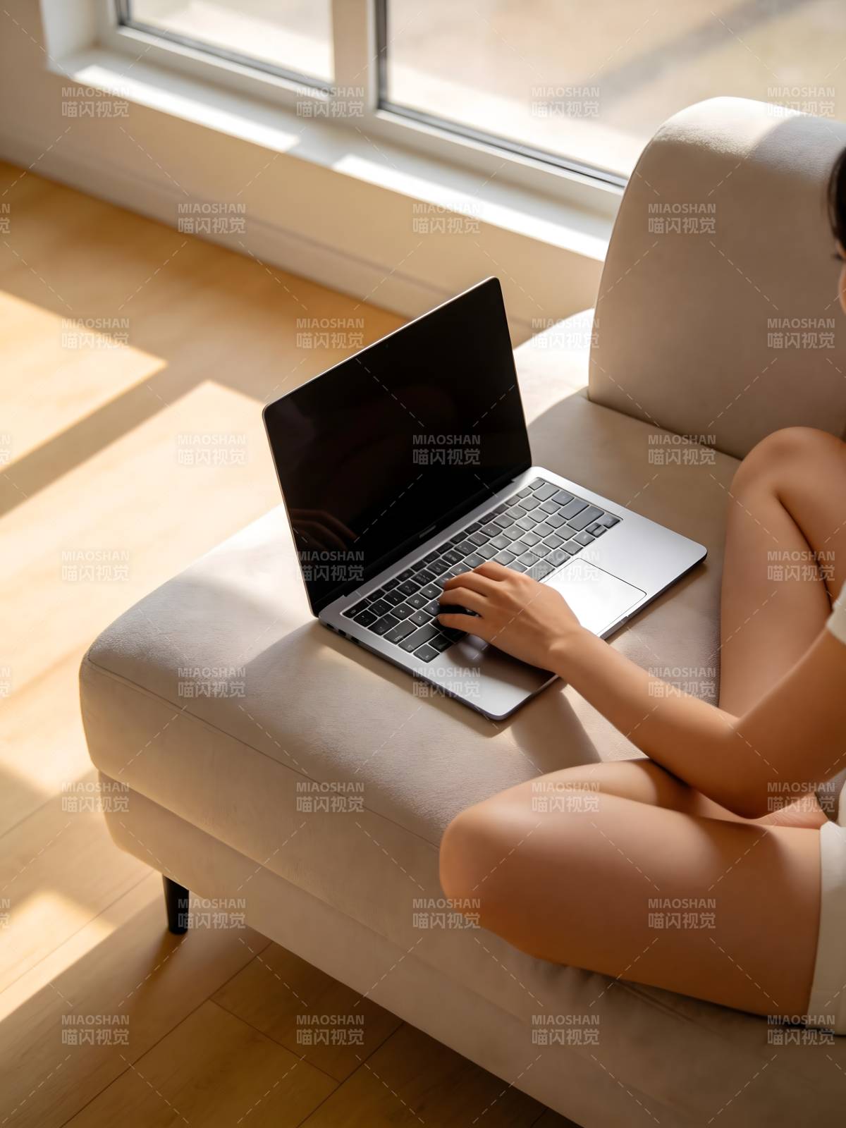 窗边办公 阳光相伴图片