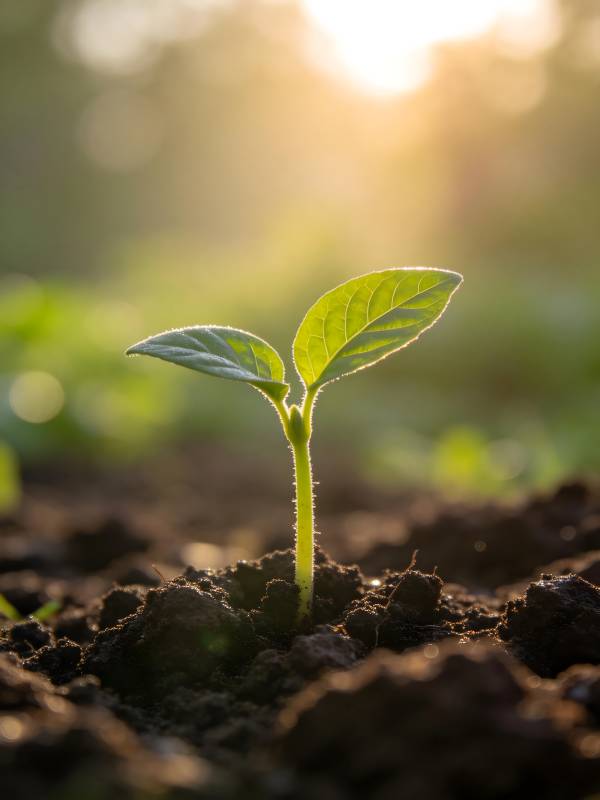 新芽破土迎晨光图片