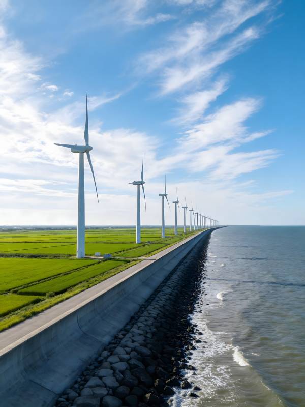 风车海岸线图片