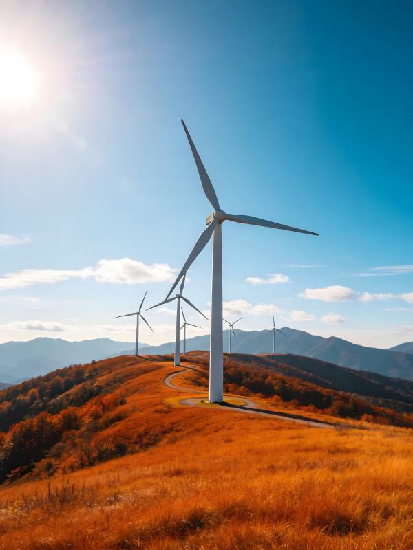 风车山景秋色图片