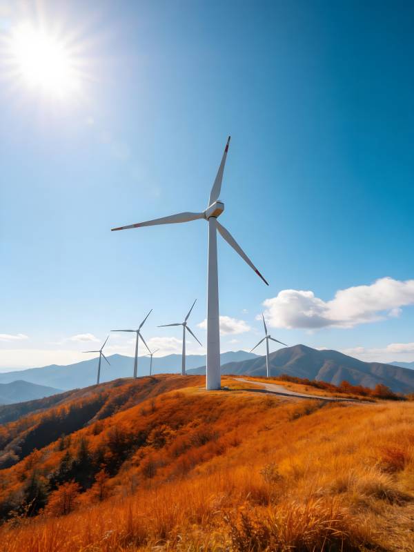 风车山野秋景图片