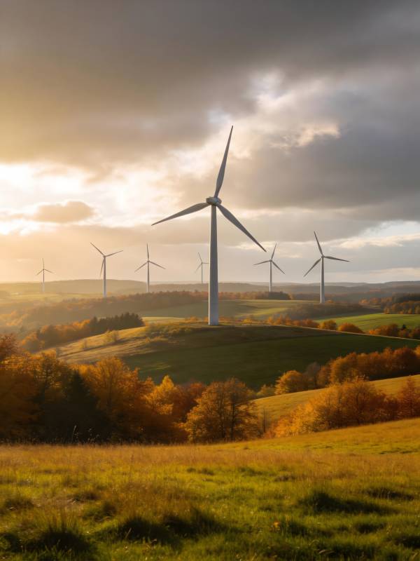 风车田野秋景图片