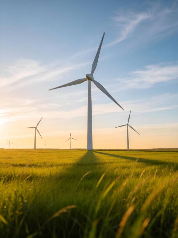 风车田野日落图片