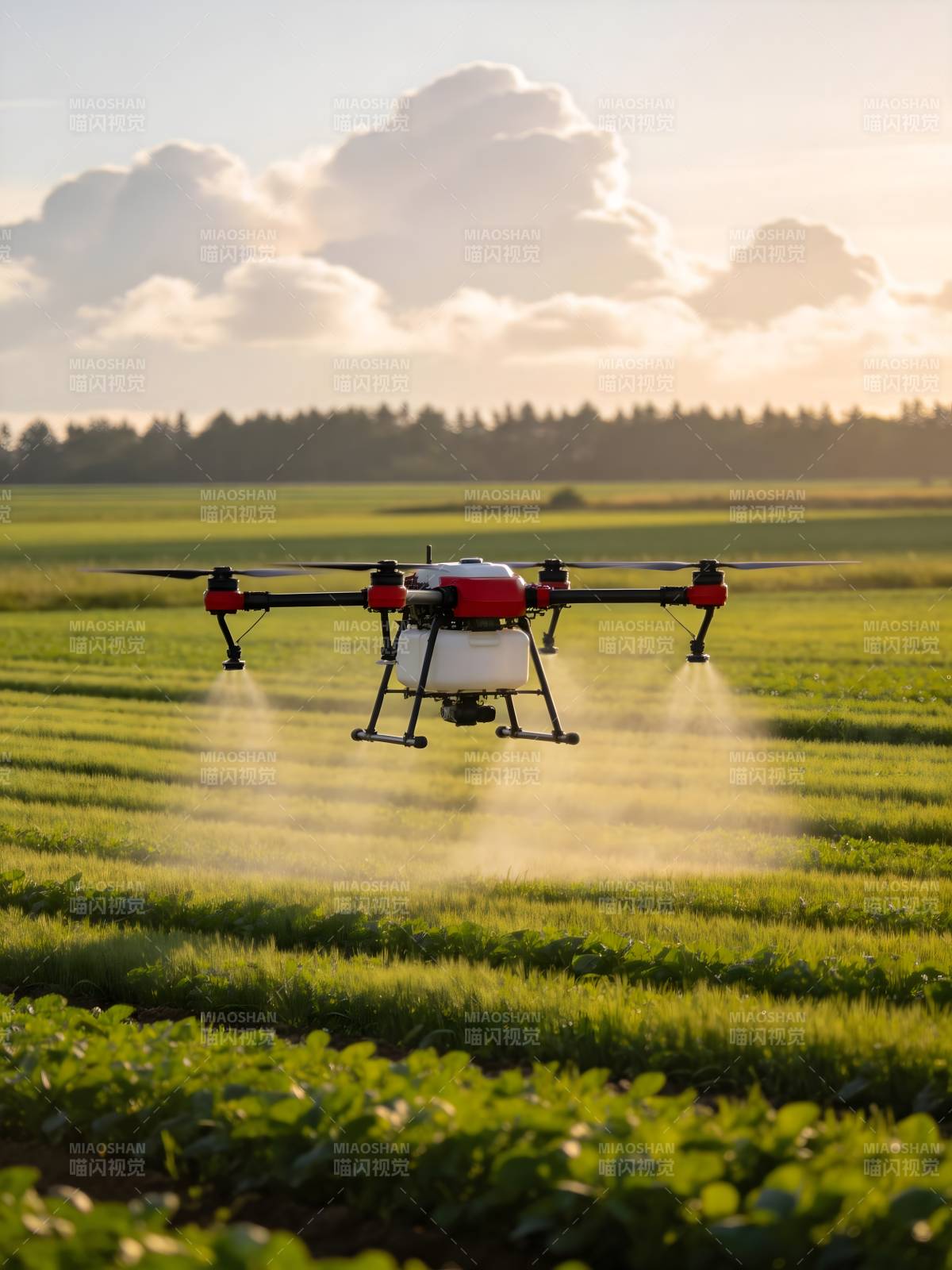 无人机喷洒农田图片