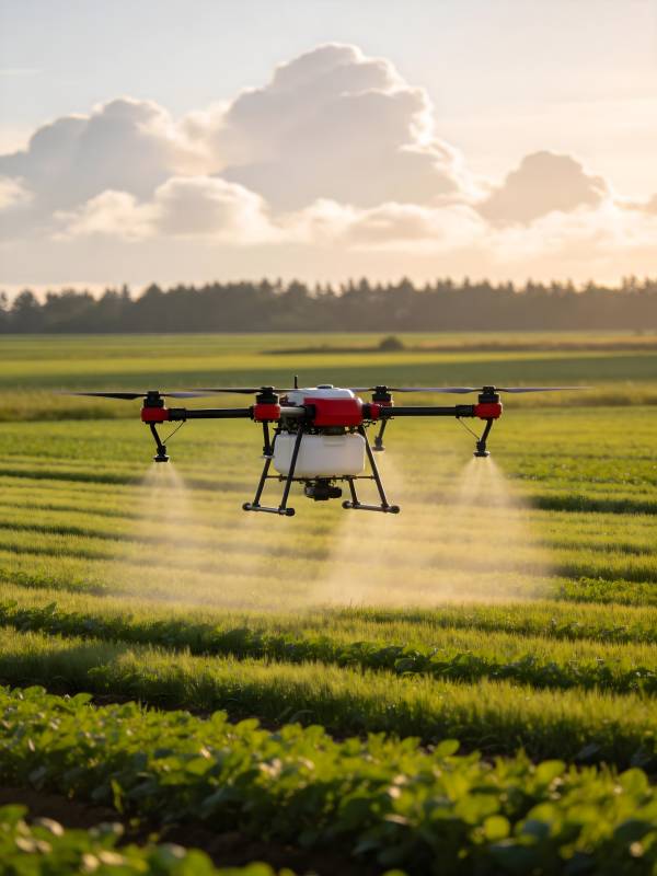 无人机喷洒农田图片