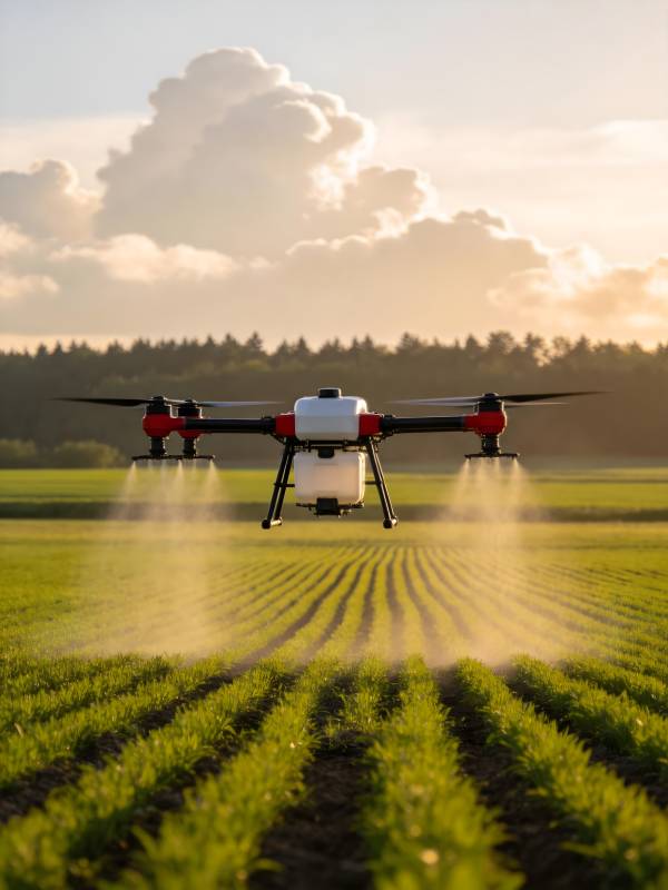 无人机喷洒农田图片