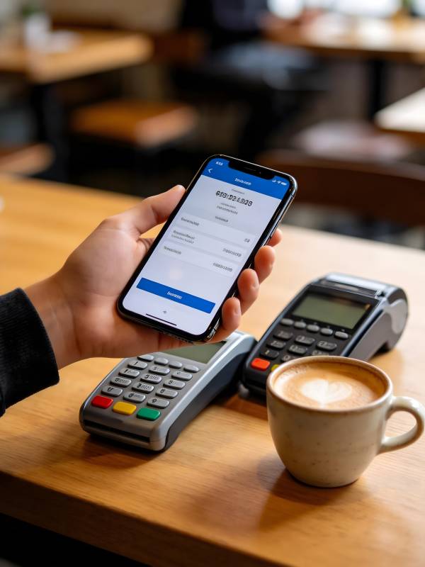 手机支付咖啡图片