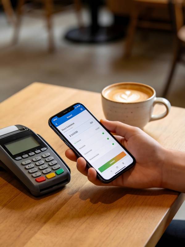 手机支付咖啡图片