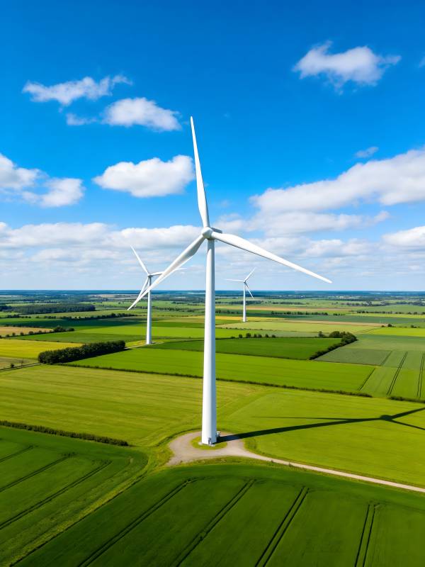 风车田野蓝天图片