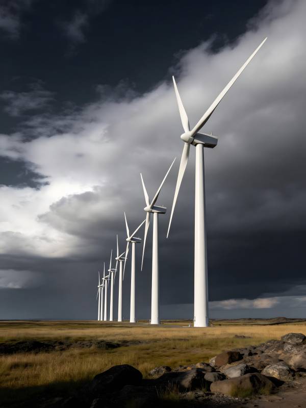 风车列阵 云影苍茫图片