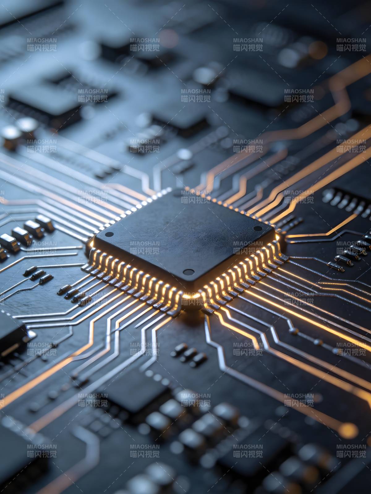 芯片电路特写图片