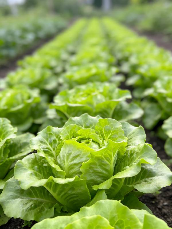 绿意盎然的生菜田图片