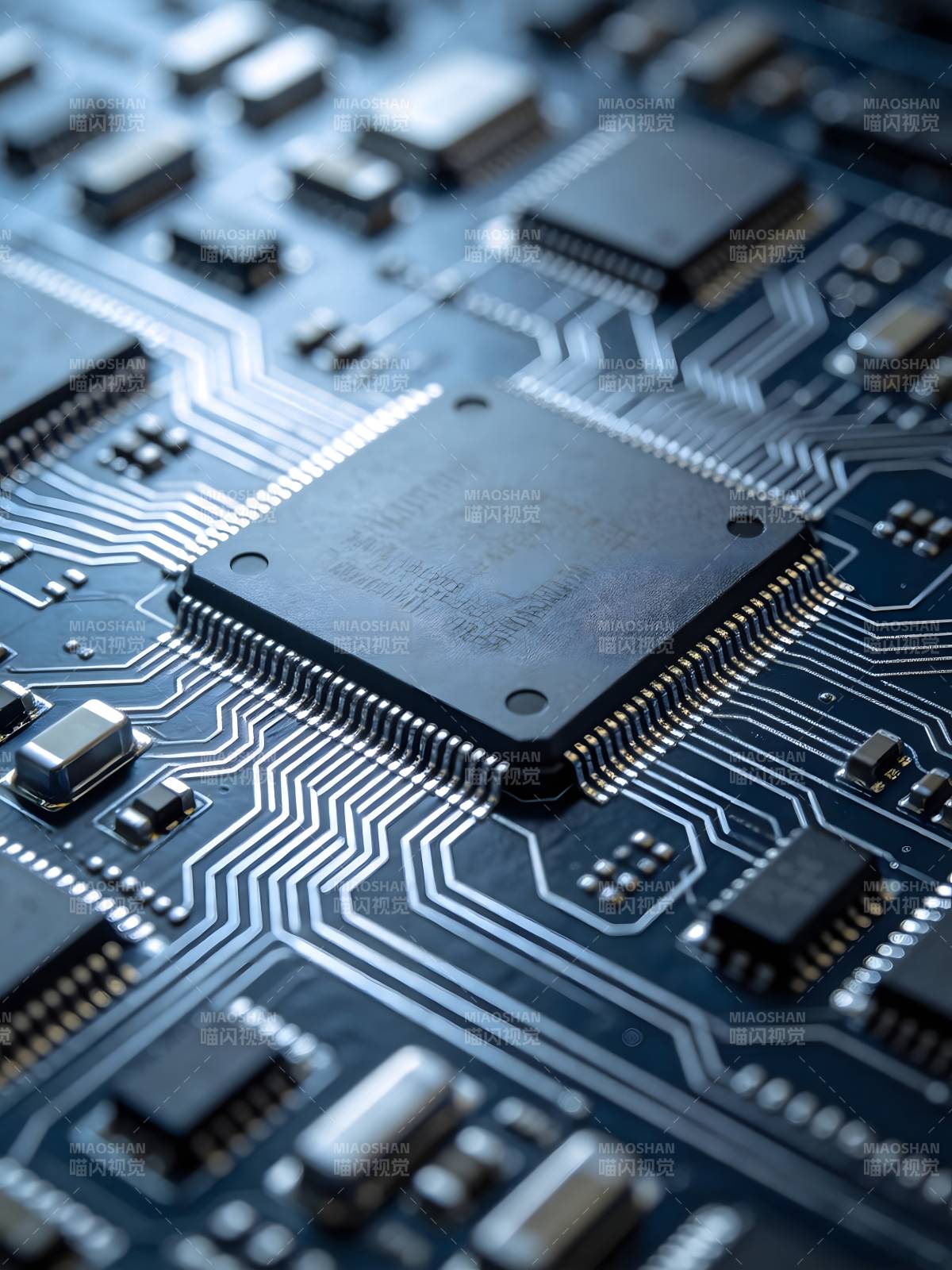 芯片电路特写图片