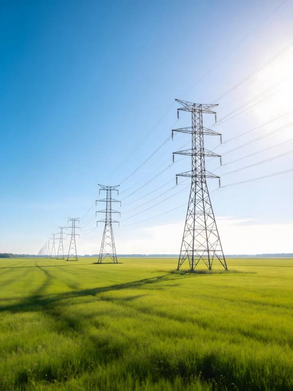 电塔绿野行图片