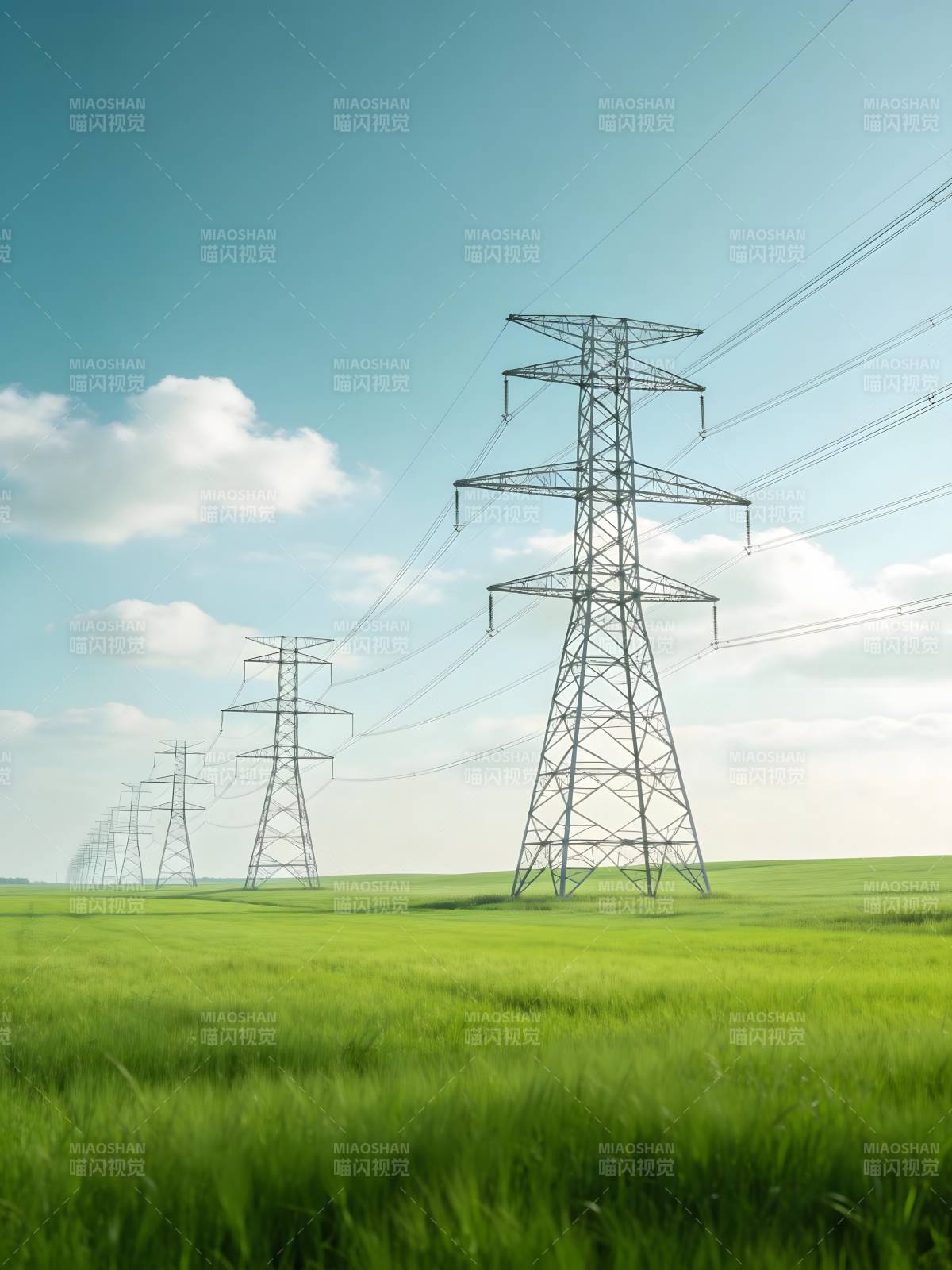 绿野电塔行图片