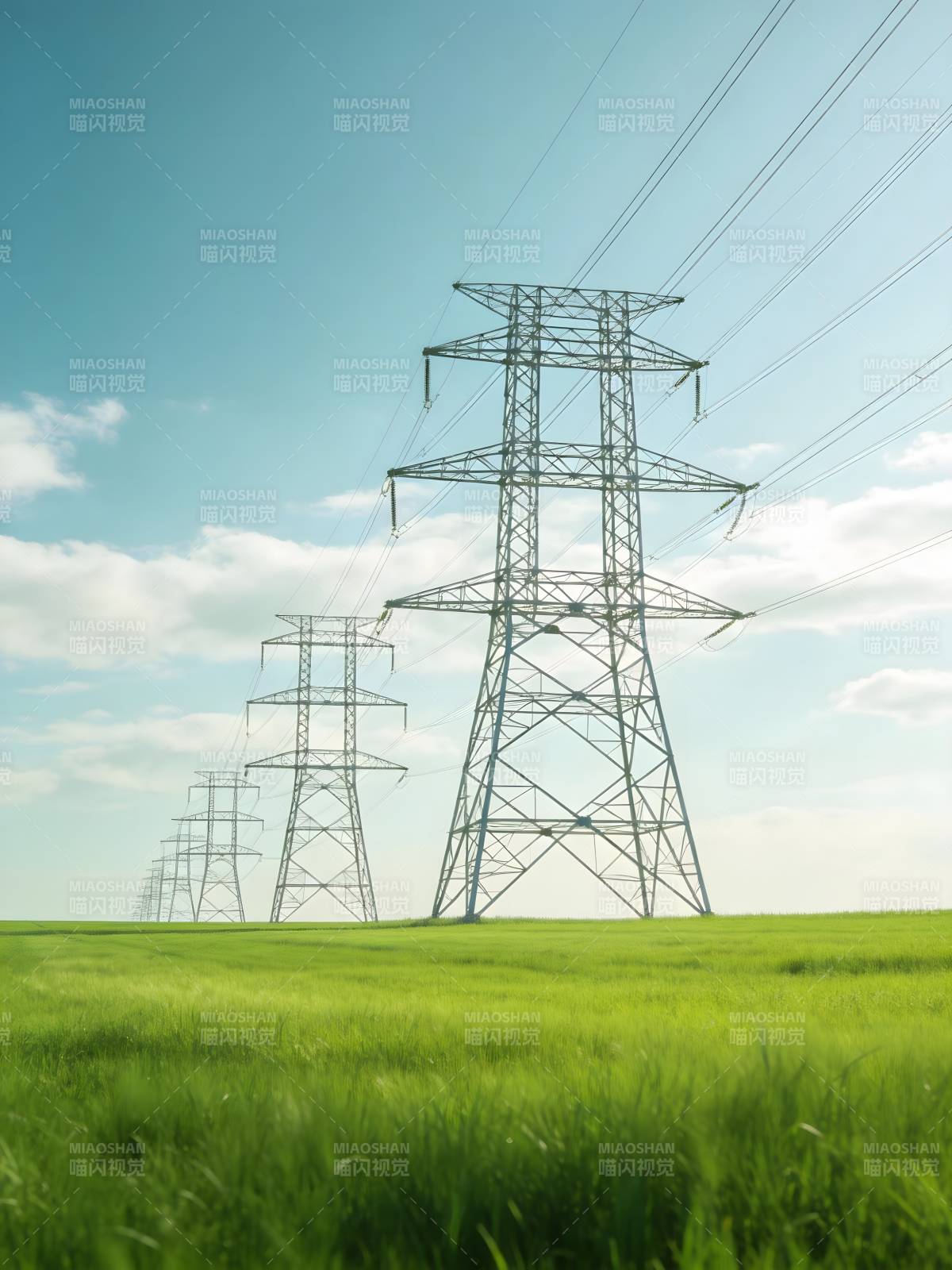 电塔绿野图片
