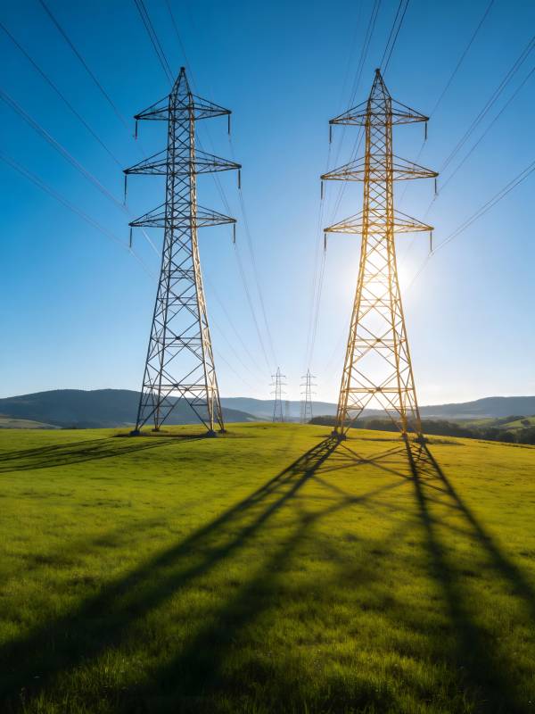 电塔映日影图片