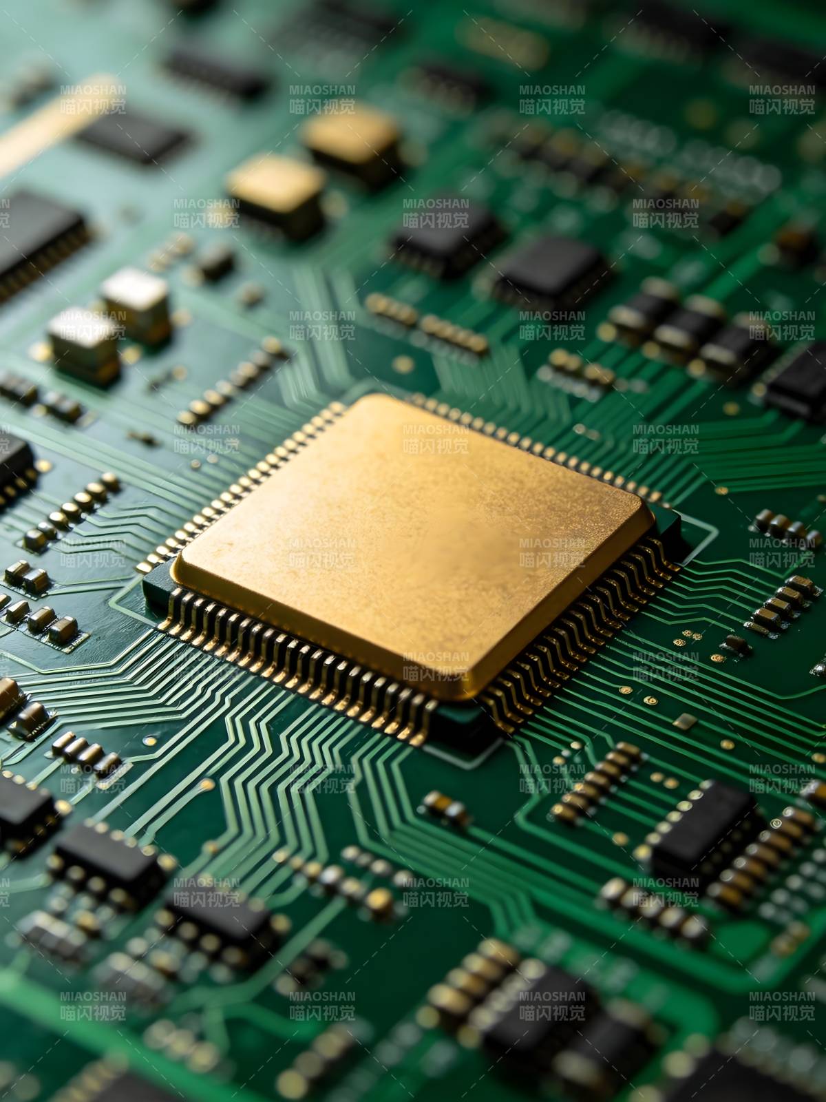 芯片电路板特写图片