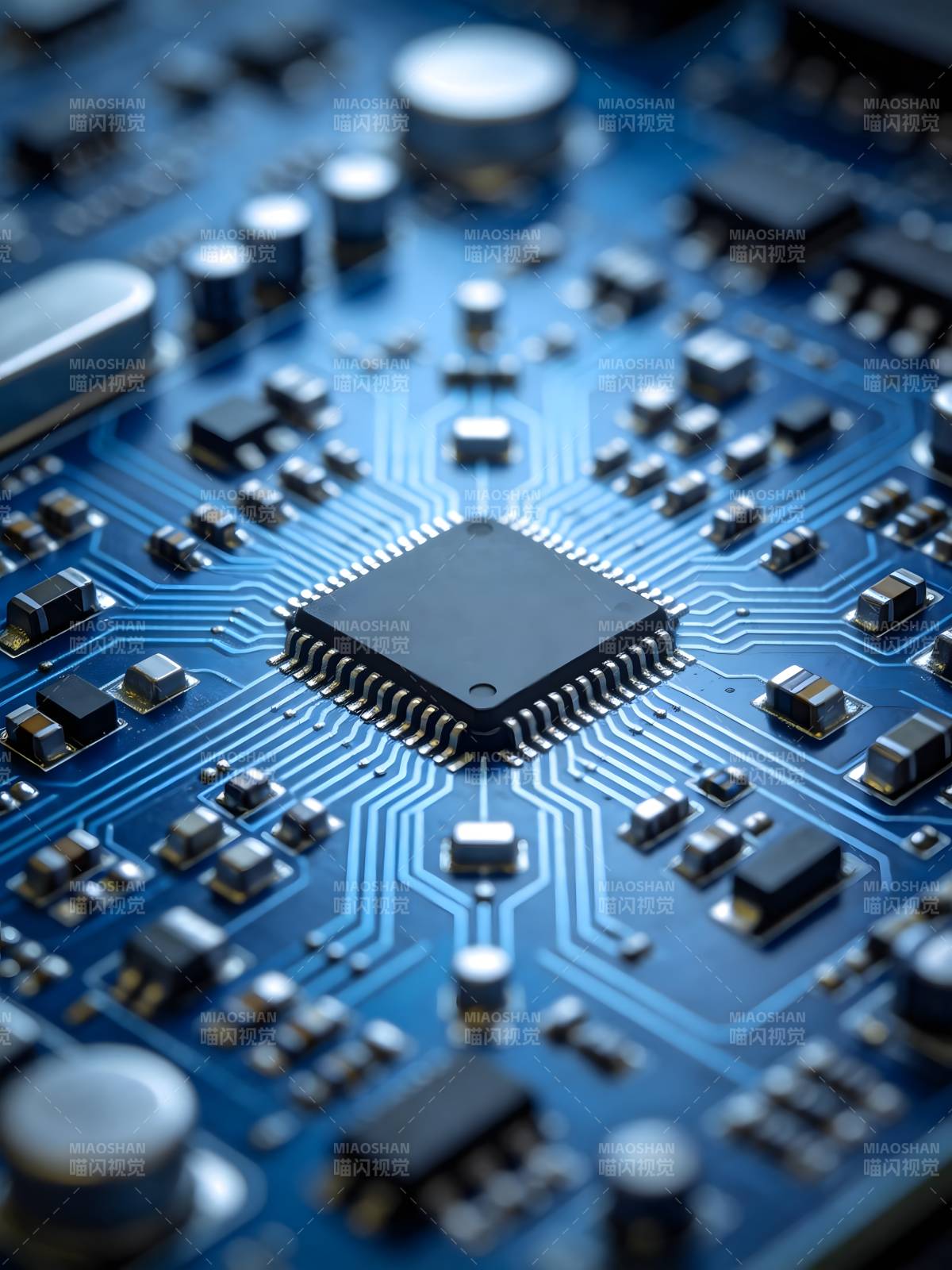 芯片电路特写图片