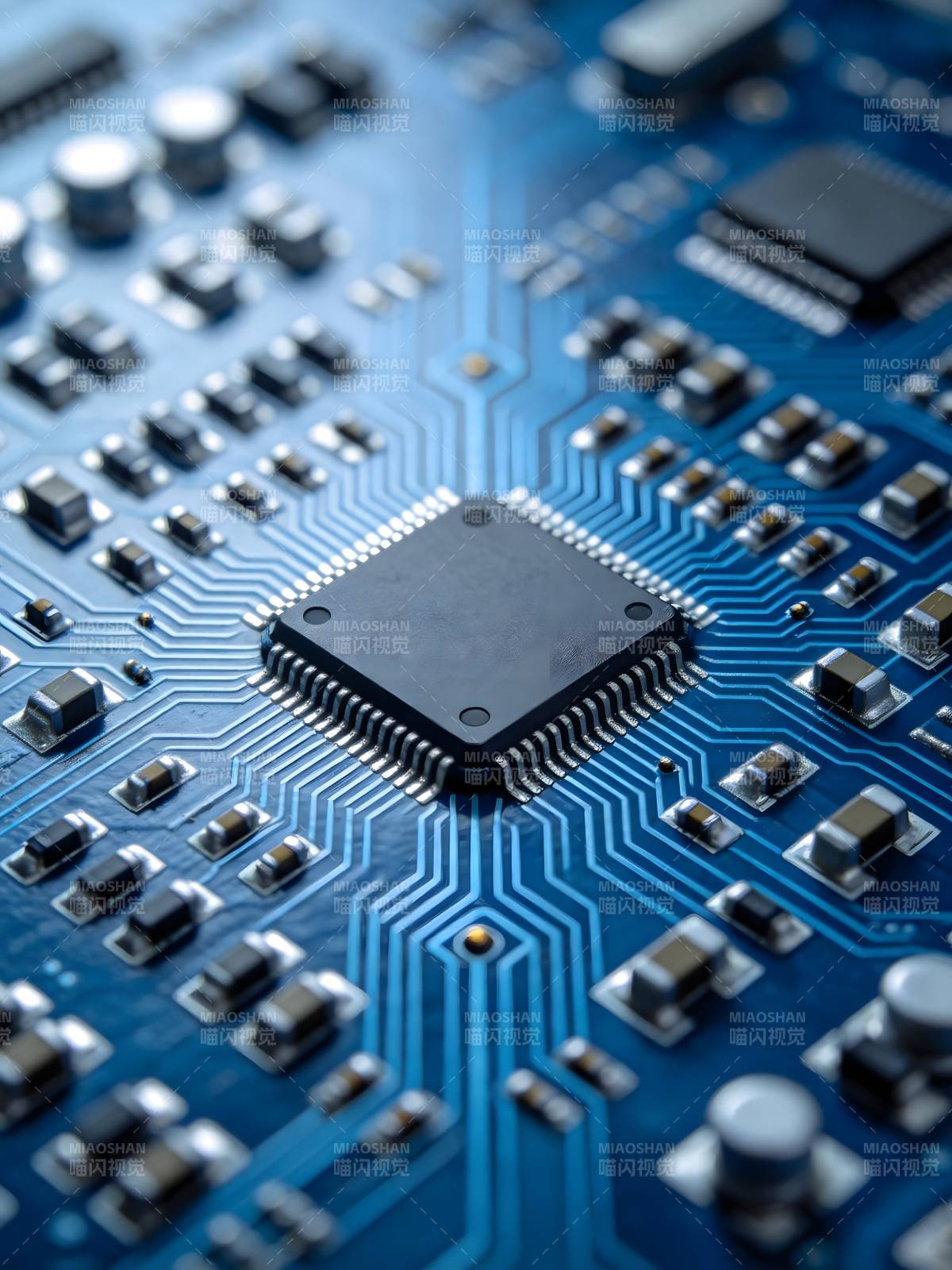 芯片电路特写图片