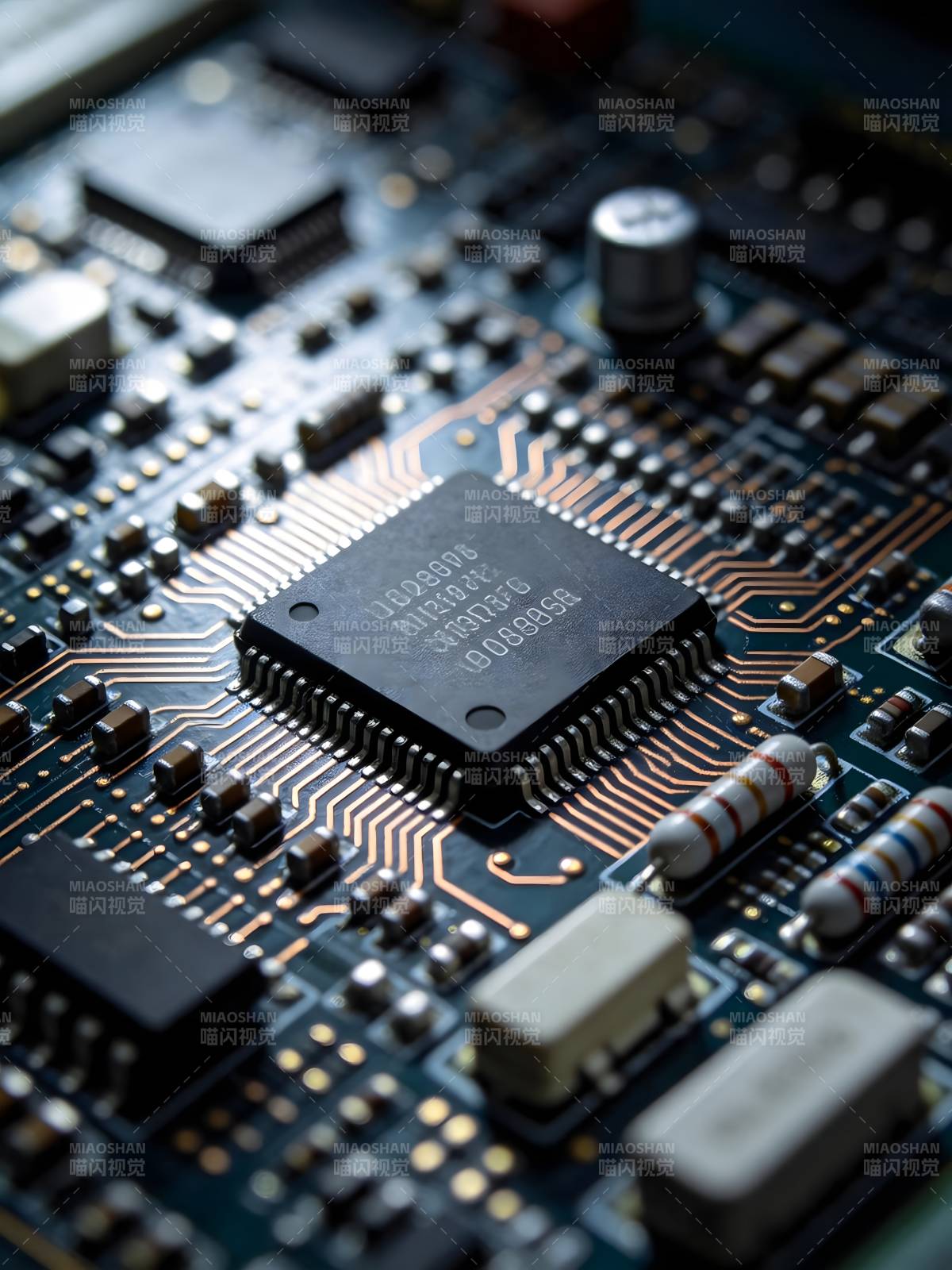 芯片电路特写图片