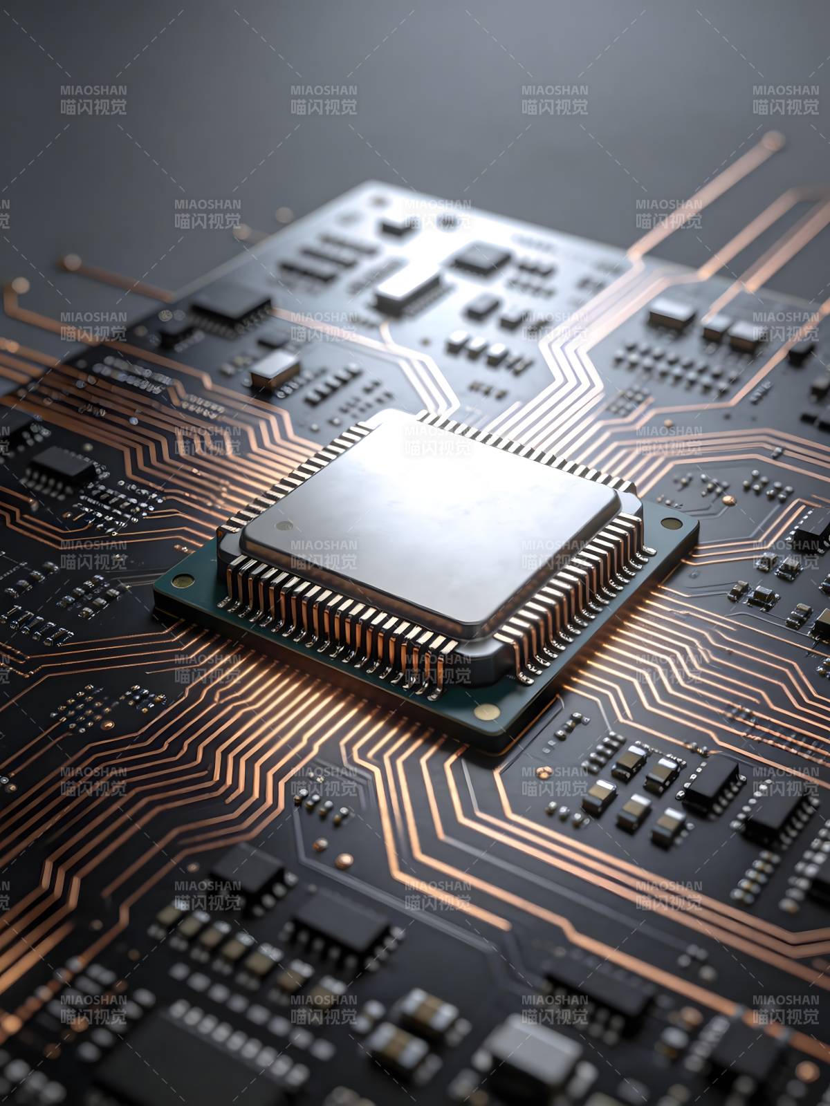 芯片电路特写图片