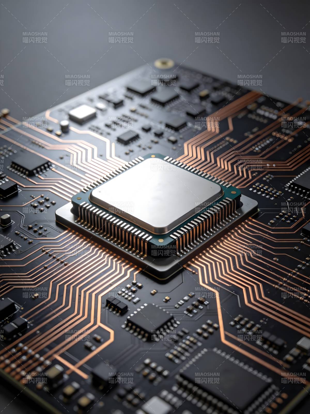 芯片电路板特写图片