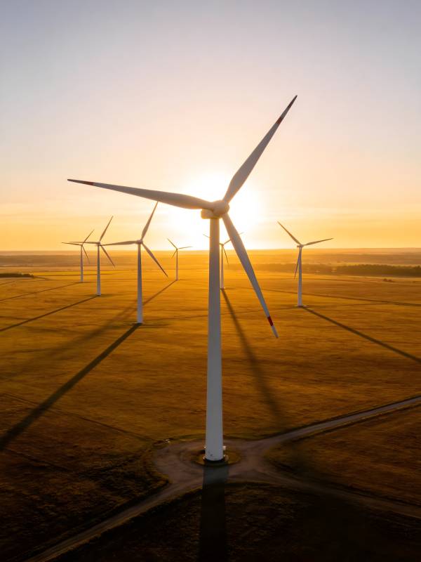 风车日落图图片