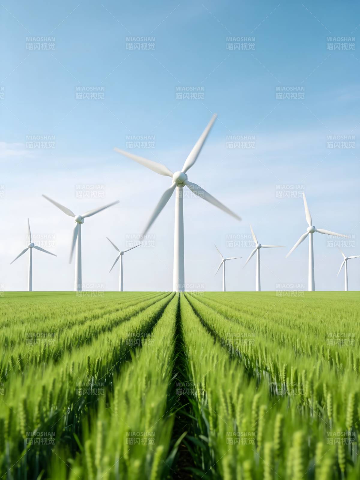 风车绿野图片