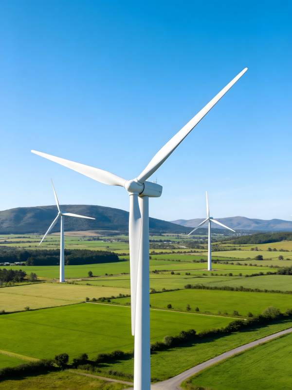 风车田野蓝天图片