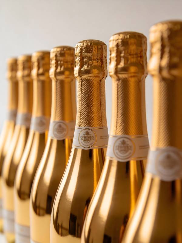 金色香槟列队图片