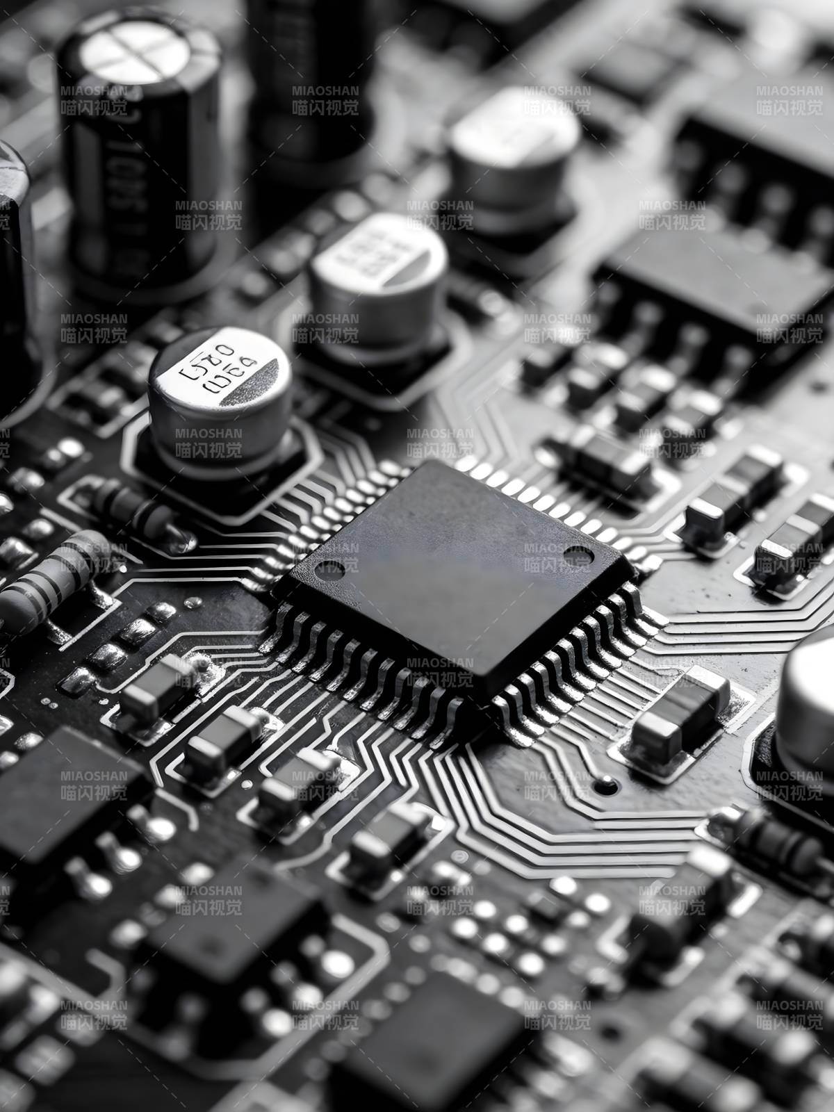 电路板芯片特写图片