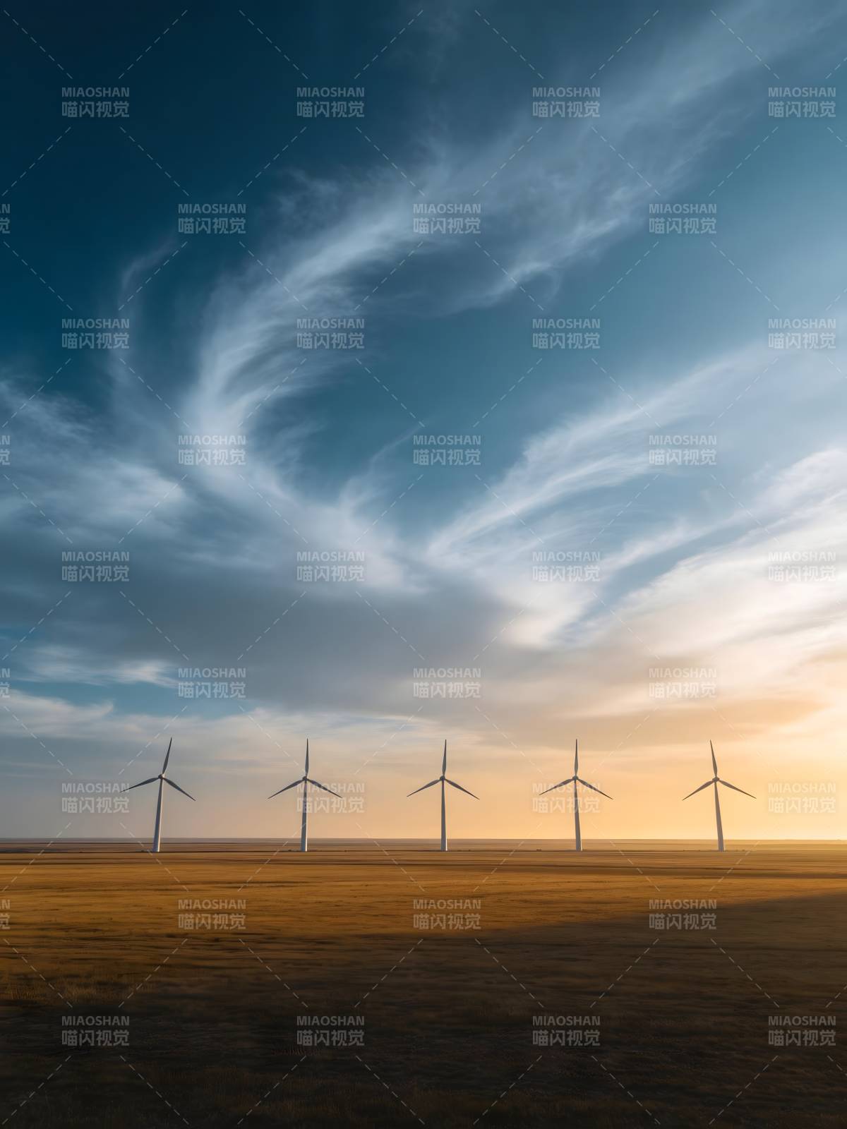 风车列阵 天际云舞图片
