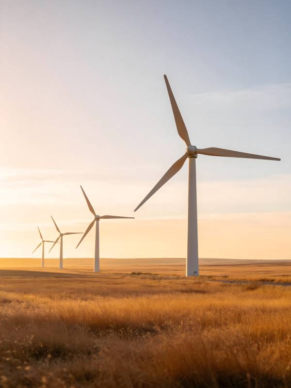 风车田野夕阳图片