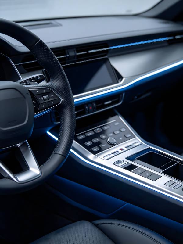 豪华汽车内饰特写图片