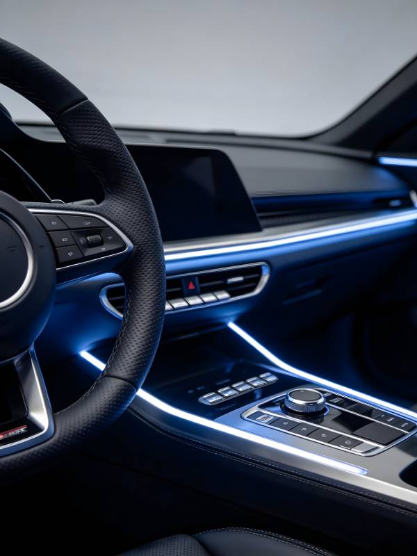 豪华车内饰特写图片